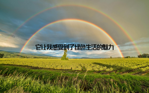 它让我感受到了绿色生活的魅力