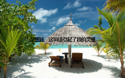 没想到, 这句话引起了我的灵感
