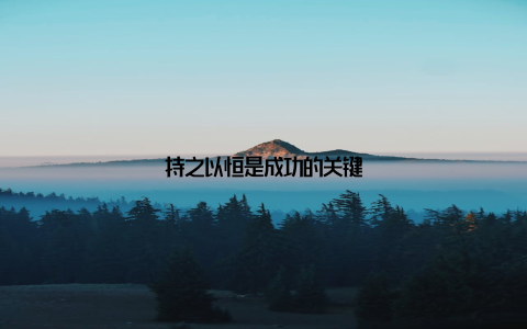 持之以恒是成功的关键