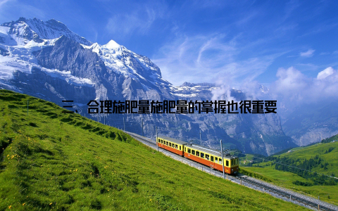 三、合理施肥量施肥量的掌握也很重要