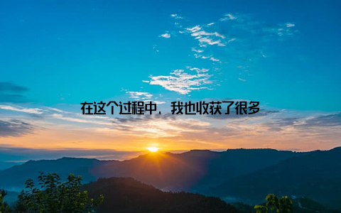 在这个过程中, 我也收获了很多