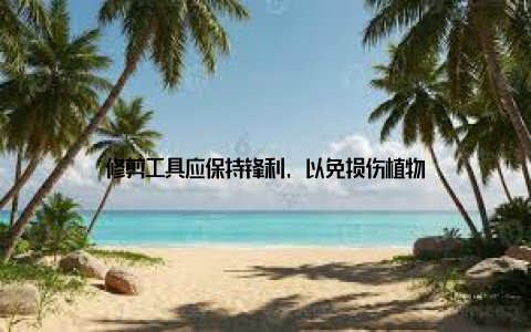 修剪工具应保持锋利, 以免损伤植物