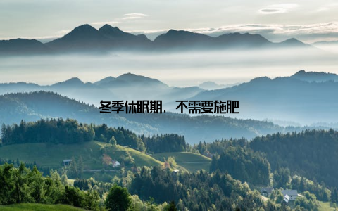 冬季休眠期, 不需要施肥